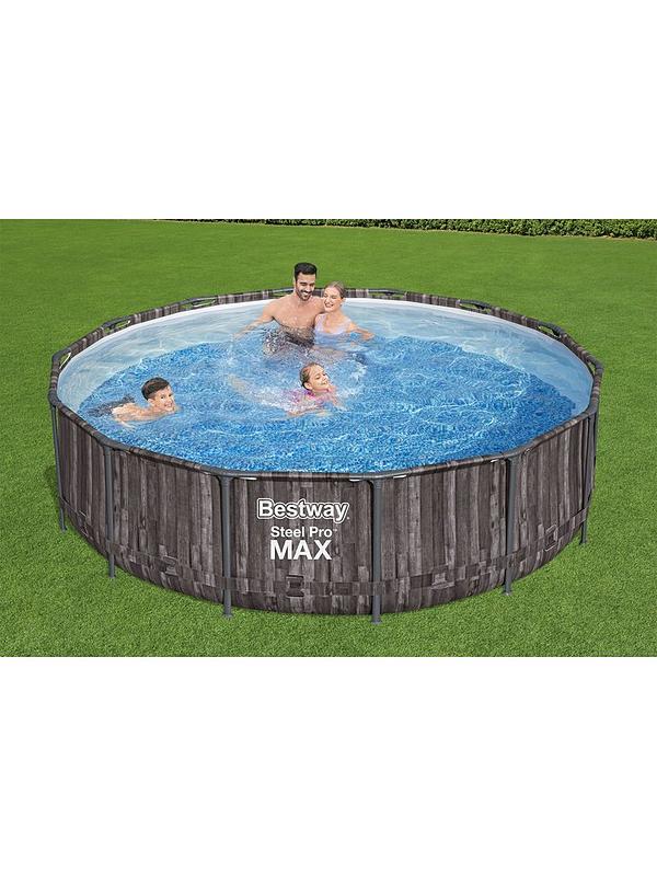 Image 6 of 6 of Bestway 14ft&nbsp;Steel Pro MAX Frame Stone Pool, Filter Pump with Ladder