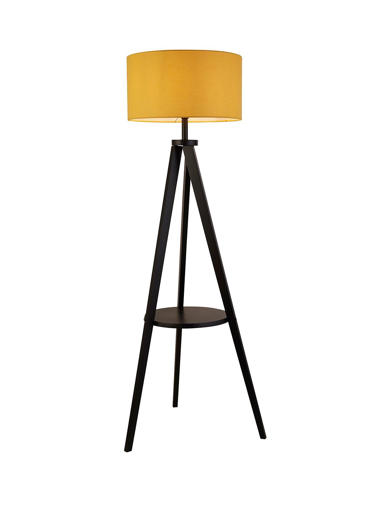 Product photograph of Very Home Wooden Floor Lamp With Shelving from very.co.uk
