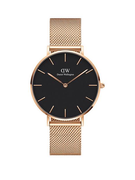 daniel-wellington-melrose-black-36mm-dial-rose-gold-stainless-steel-mesh-strap-watch