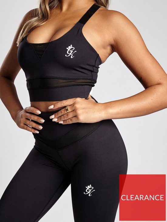 front image of gym-king-sport-evolve-bra-black