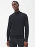  image of barbour-international-half-zip-knitted-jumper-black