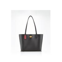 COACH Willow Polished Pebble Leather Tote Bag - Black