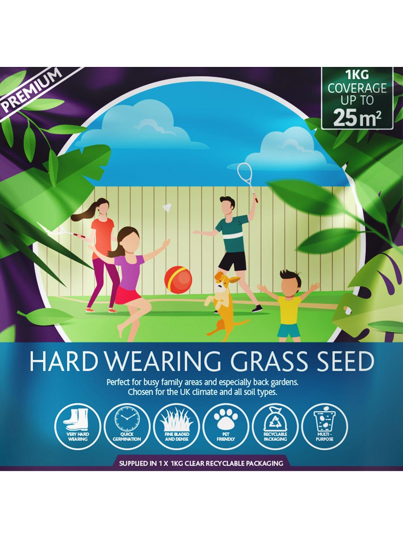 undefined Multi Purpose  &  Hard-Wearing Grass Seed Mix Back Lawn 1kg