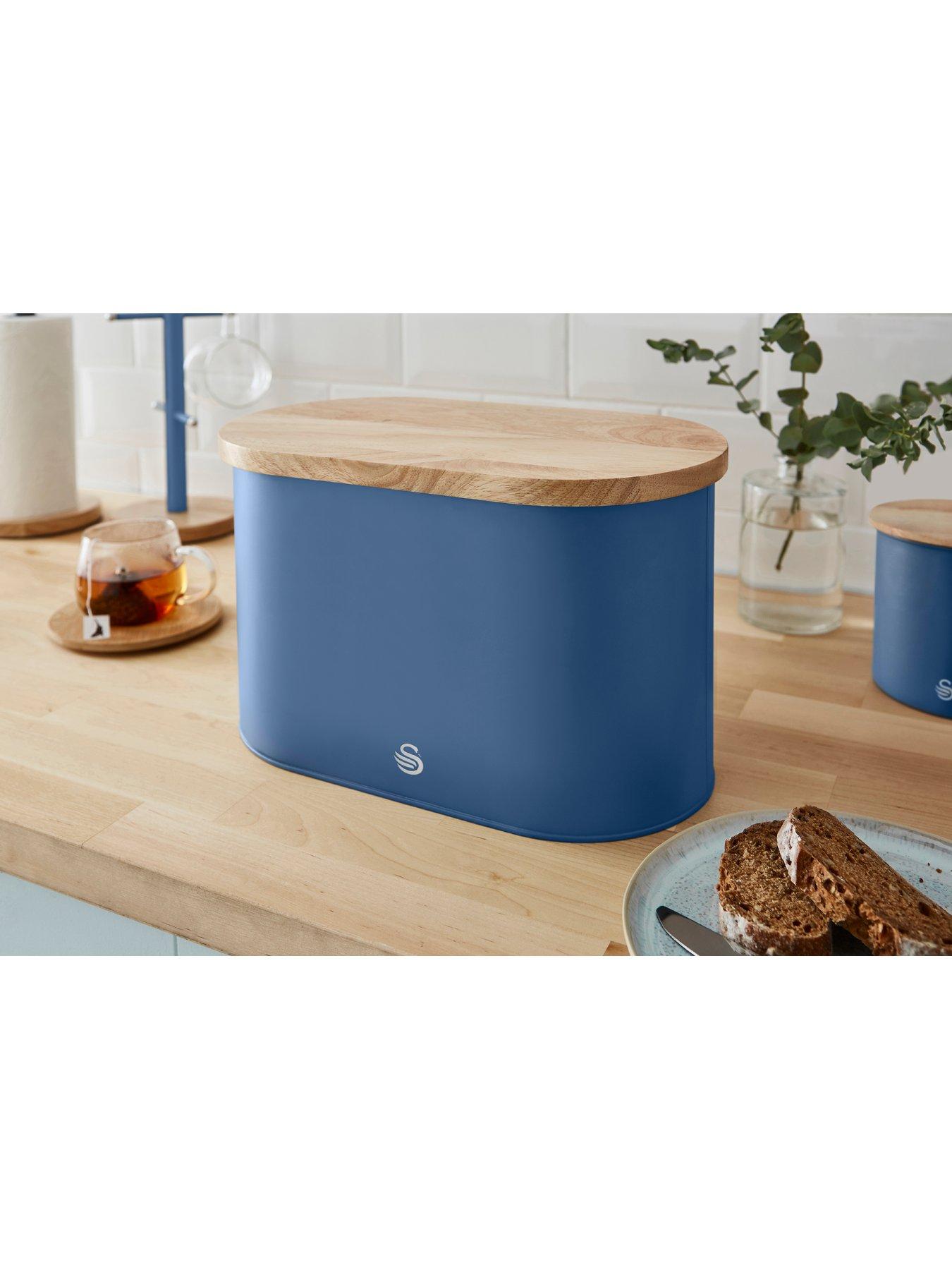 Swan Nordic Bread Bin with Wooden Lid very.co.uk