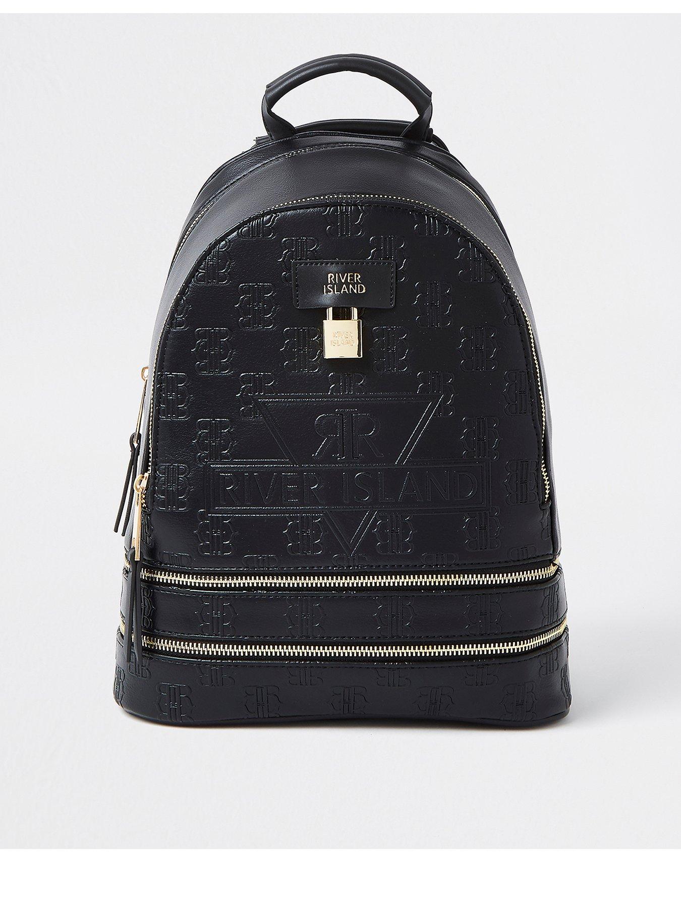 river island backpack black