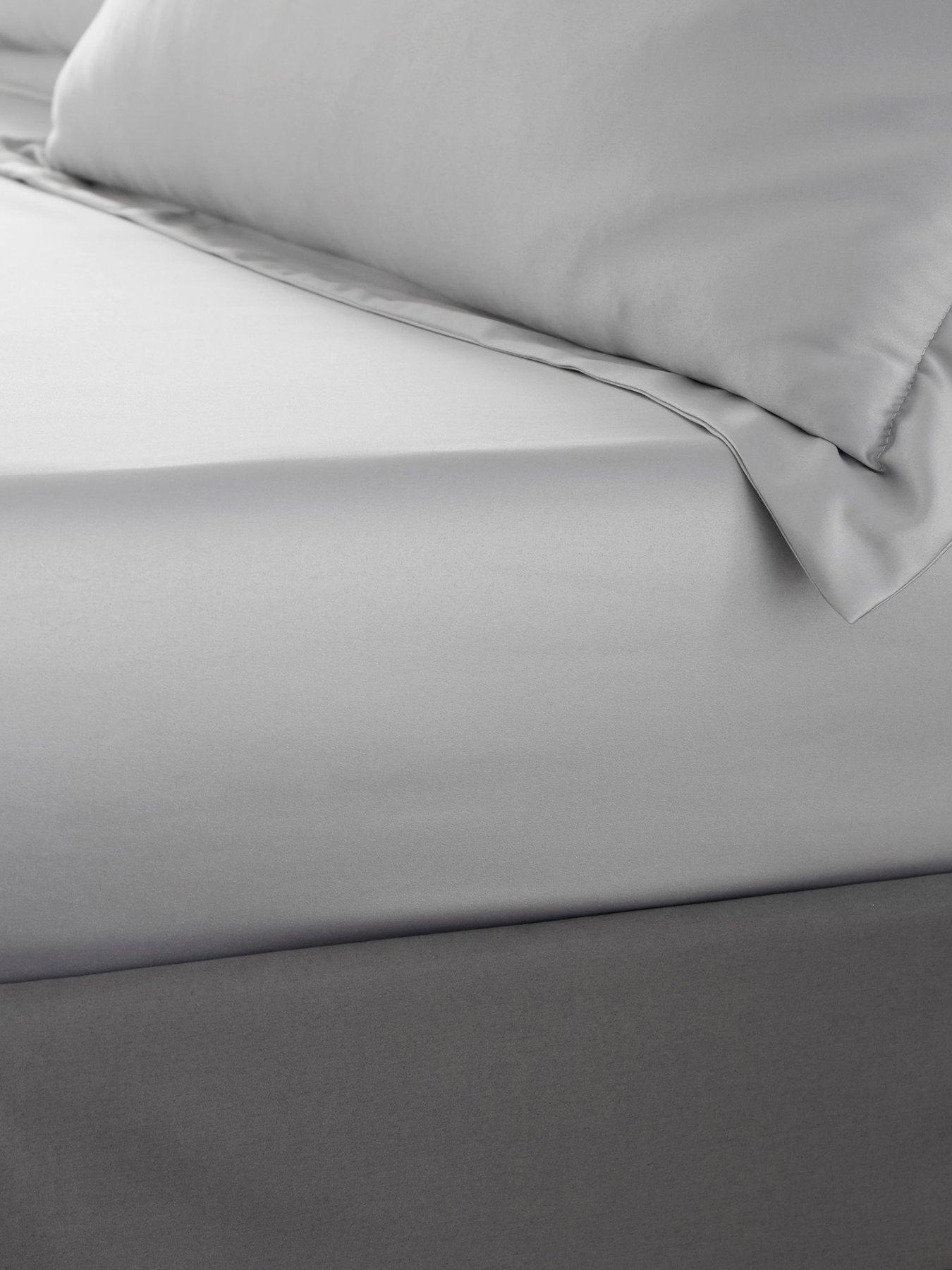 Product photograph of Catherine Lansfield Silky Soft Satin - Silver from very.co.uk