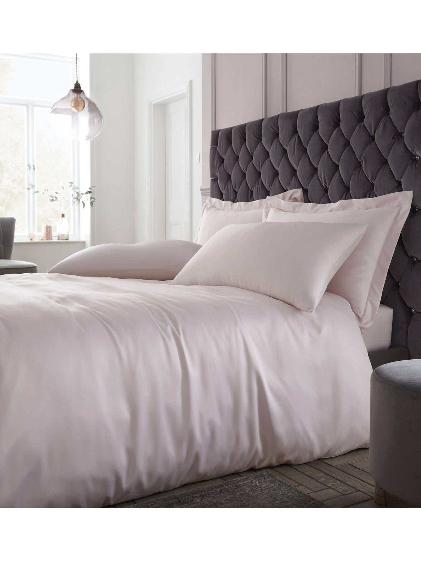 Catherine Lansfield Silky Soft Satin Duvet Cover Set - Blush Pink