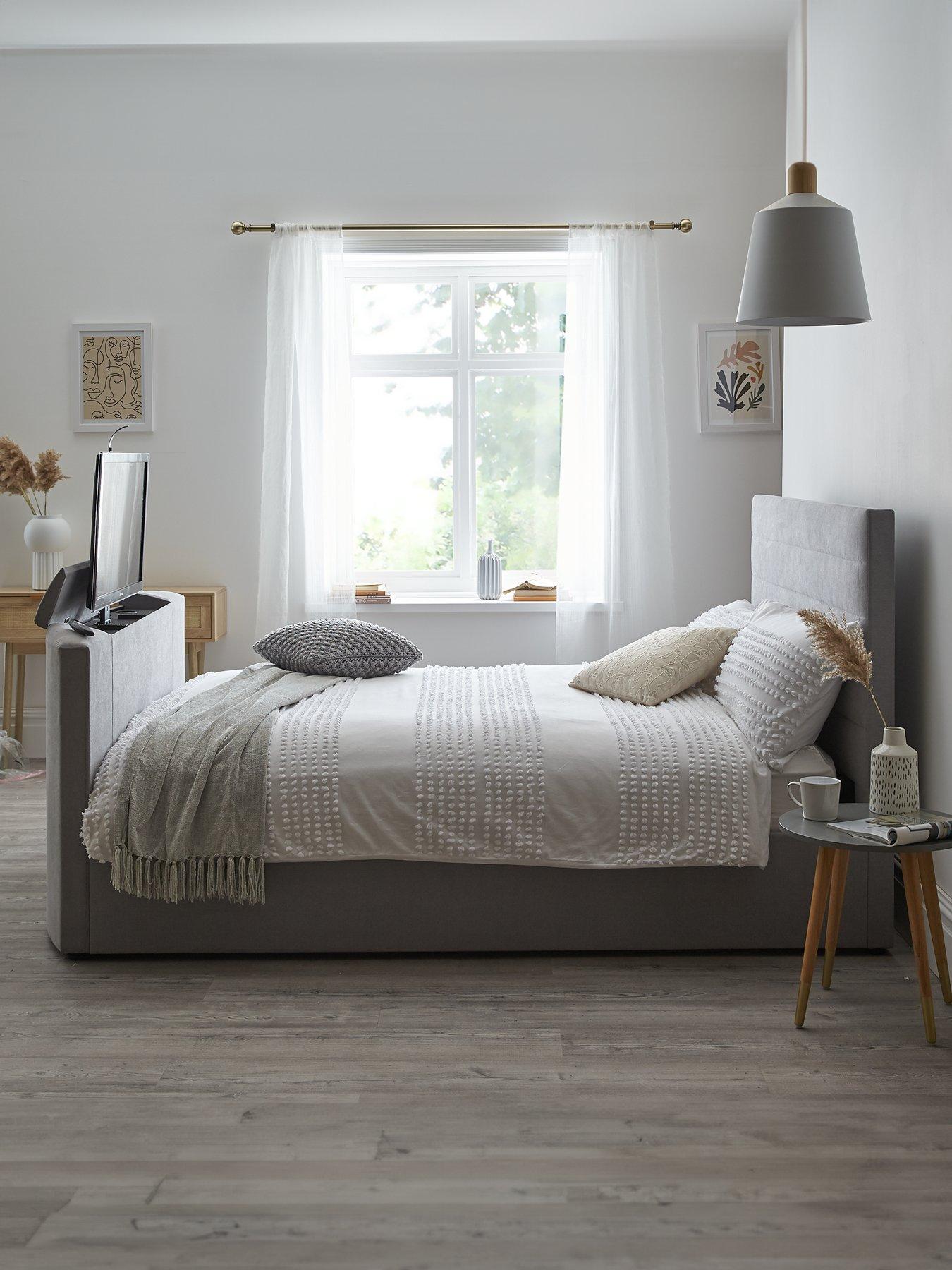 Image 1 of 6 of Very Home Kingsley Fabric&nbsp;TV Bed Frame - fits up to 32 inch TV