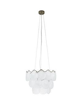 Product photograph of Frosted Glass Disc Super Chandelier from very.co.uk
