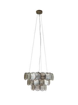 Product photograph of Smoked Glass Disc Super Chandelier - Smoke from very.co.uk
