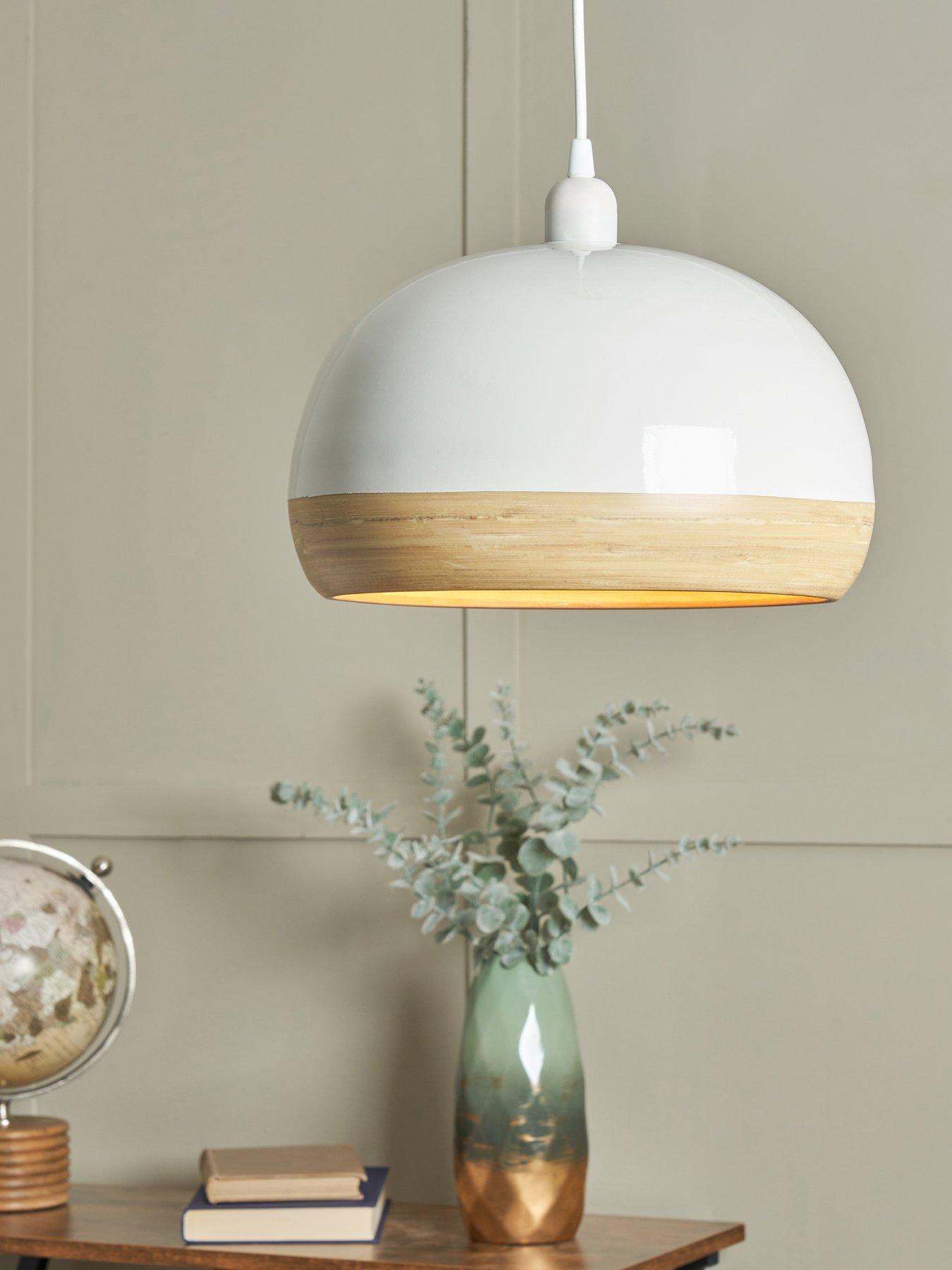 undefined Hampton Bamboo Easy-Fit Lightshade – White