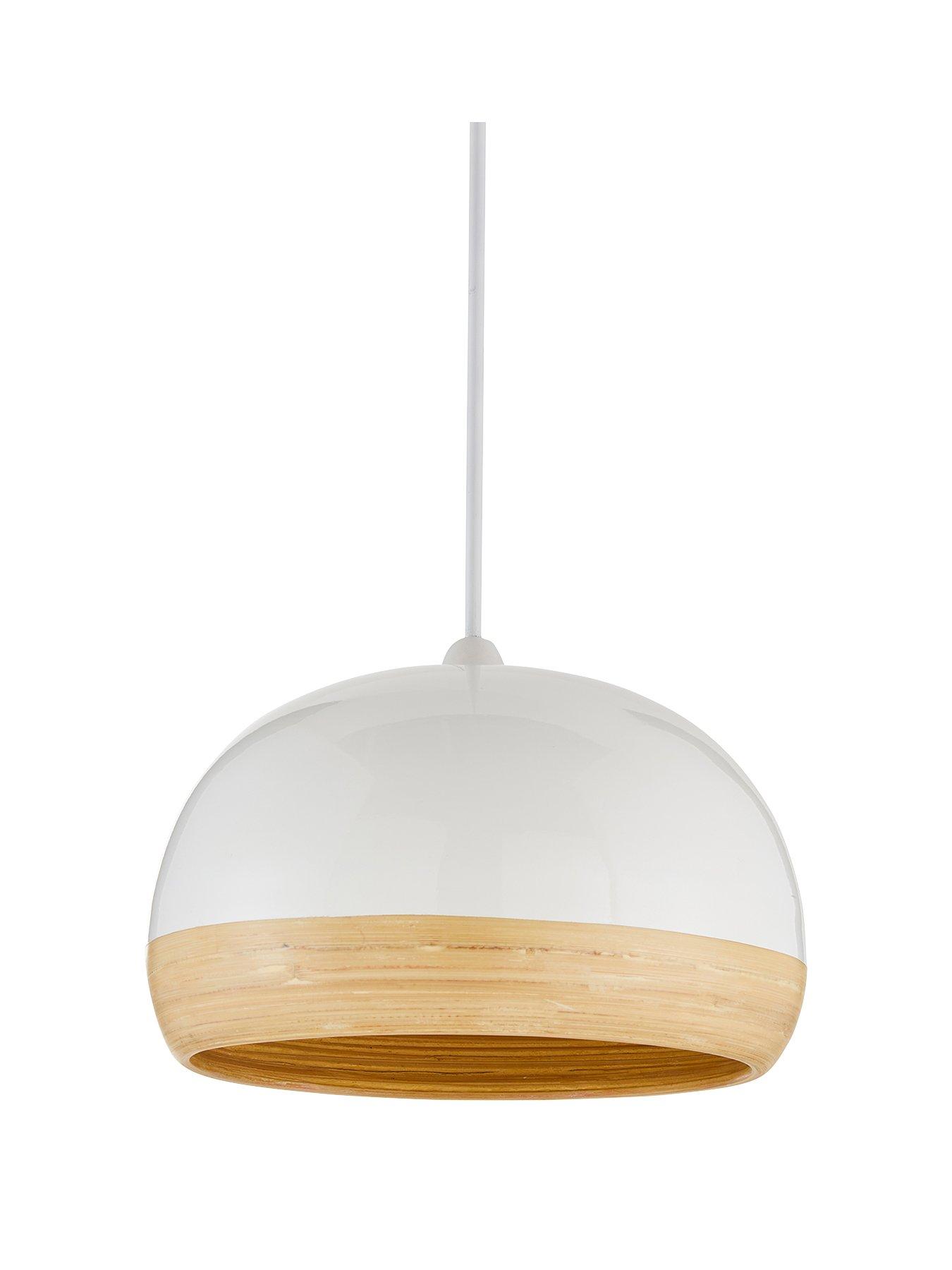 White bamboo store light fixture