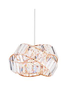 Product photograph of Chandler Rings Easy Fit Light Pendant - Rose Gold from very.co.uk