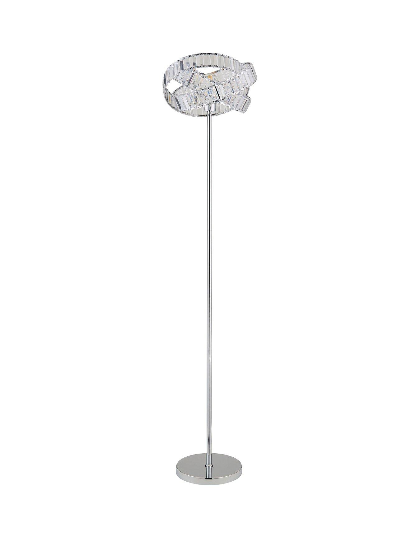 Product photograph of Chandler Rings Floor Lamp - Chrome from very.co.uk