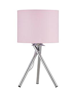 Product photograph of Everyday Tripod Bedside Table Lamp - Pink from very.co.uk