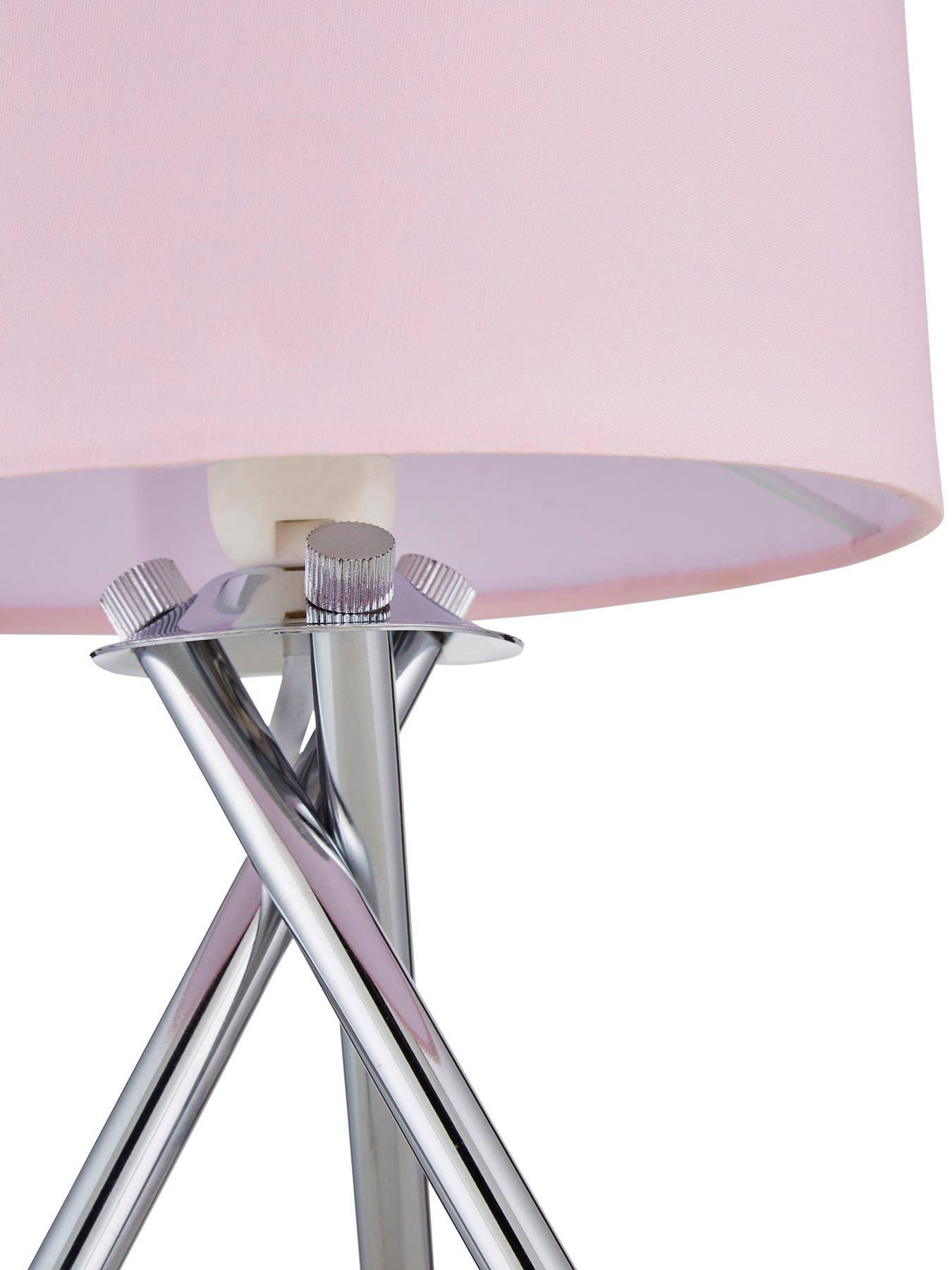 Blush pink store tripod table lamp