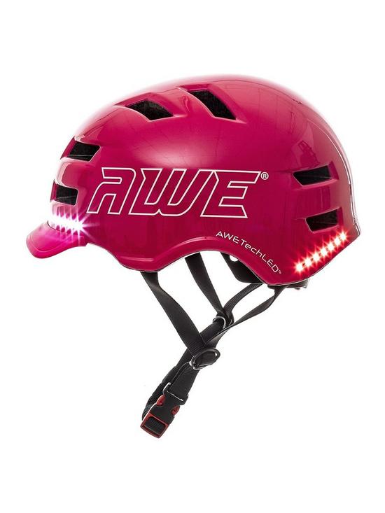 front image of awe-e-bikescooterbicycle-junioradult-helmet-55-58cm-pink-ce