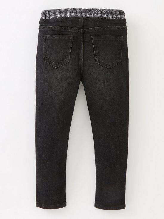 back image of mini-v-by-very-boys-jeans-with-knitted-waistband-black
