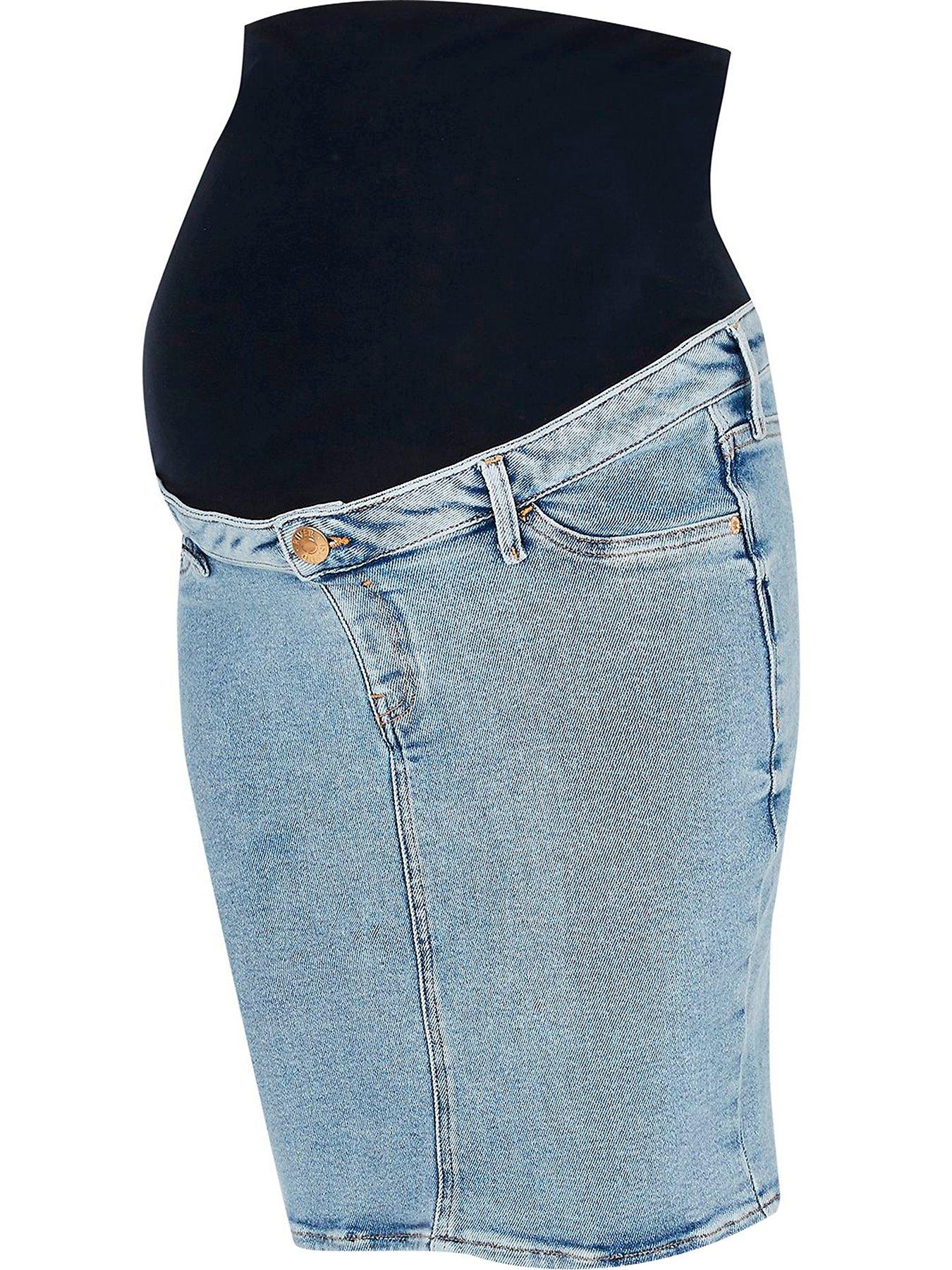 mid calf denim skirt uk