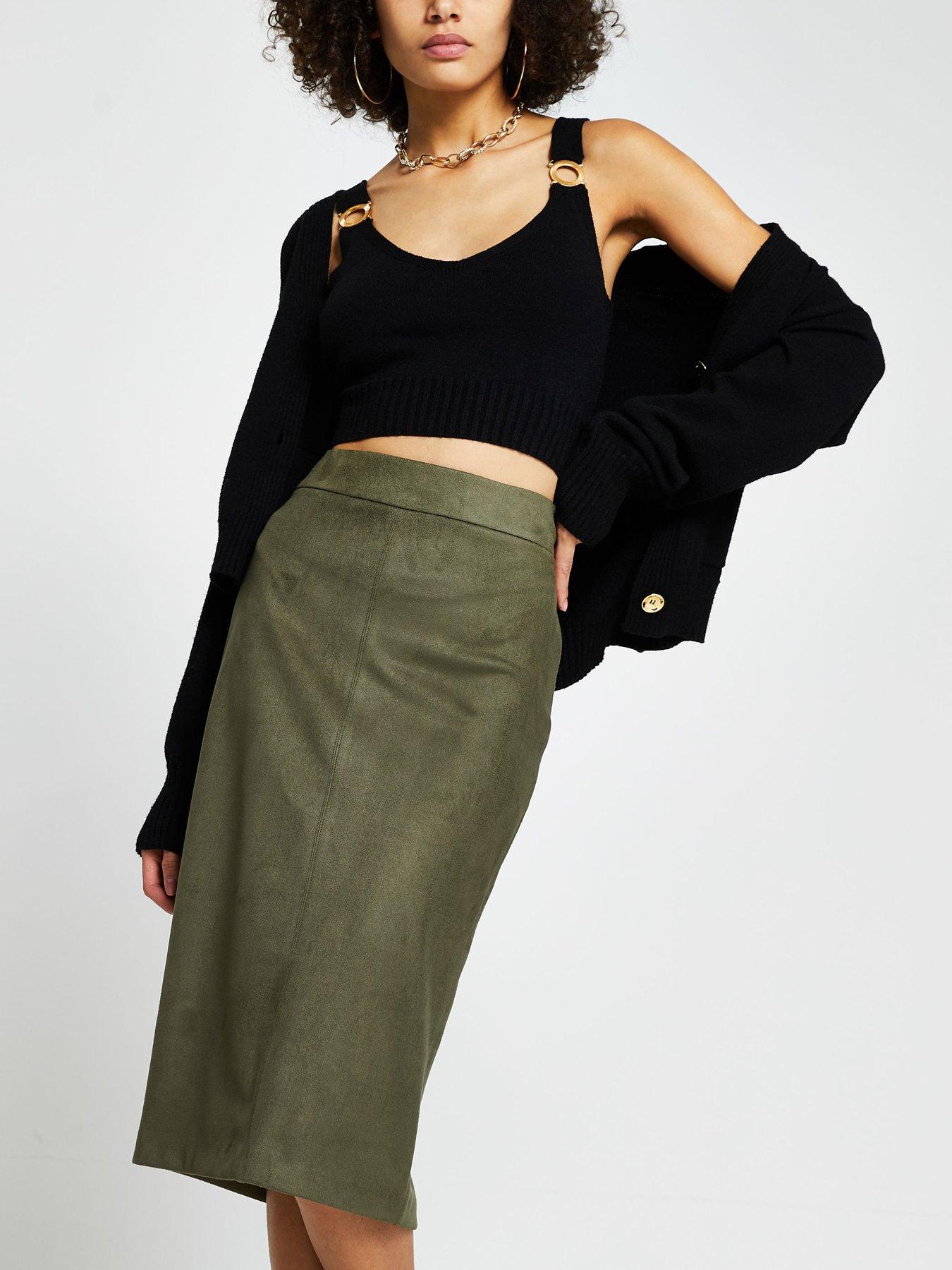 brown skirt river island