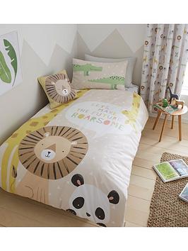 Catherine Lansfield Roarsome Animals Toddler Duvet Cover Set - Natural