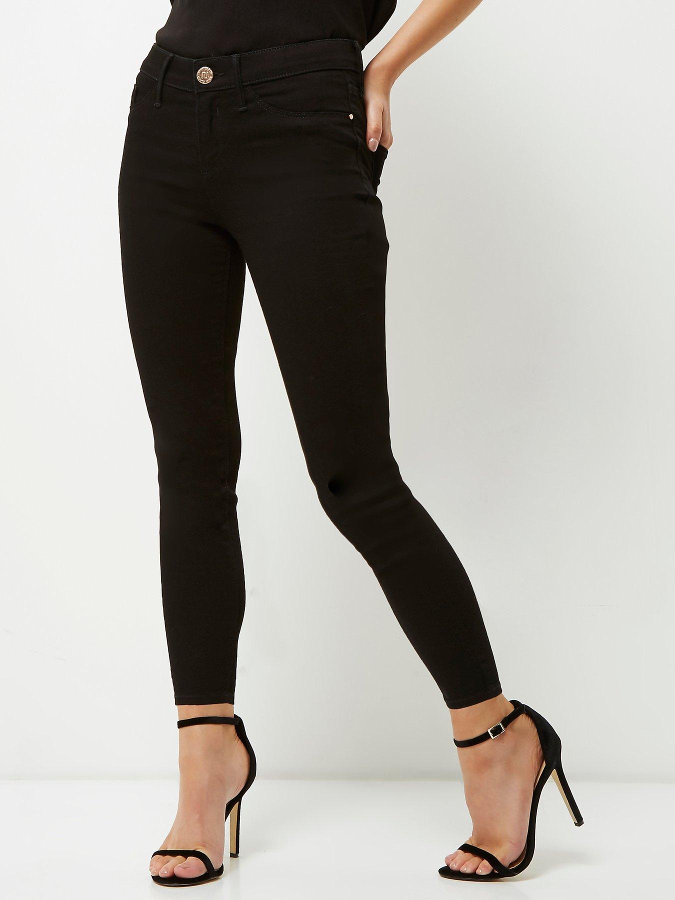 River Island Womens Black High Waisted Coated Leggings, £28.00