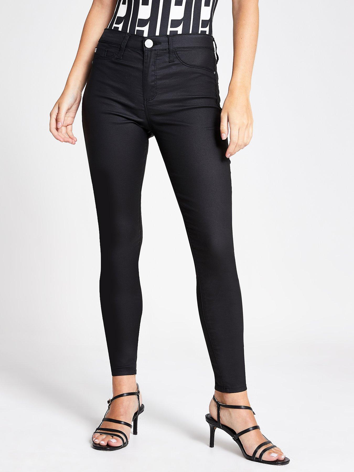 Jeans Coated Mid Rise Molly Jegging - Black