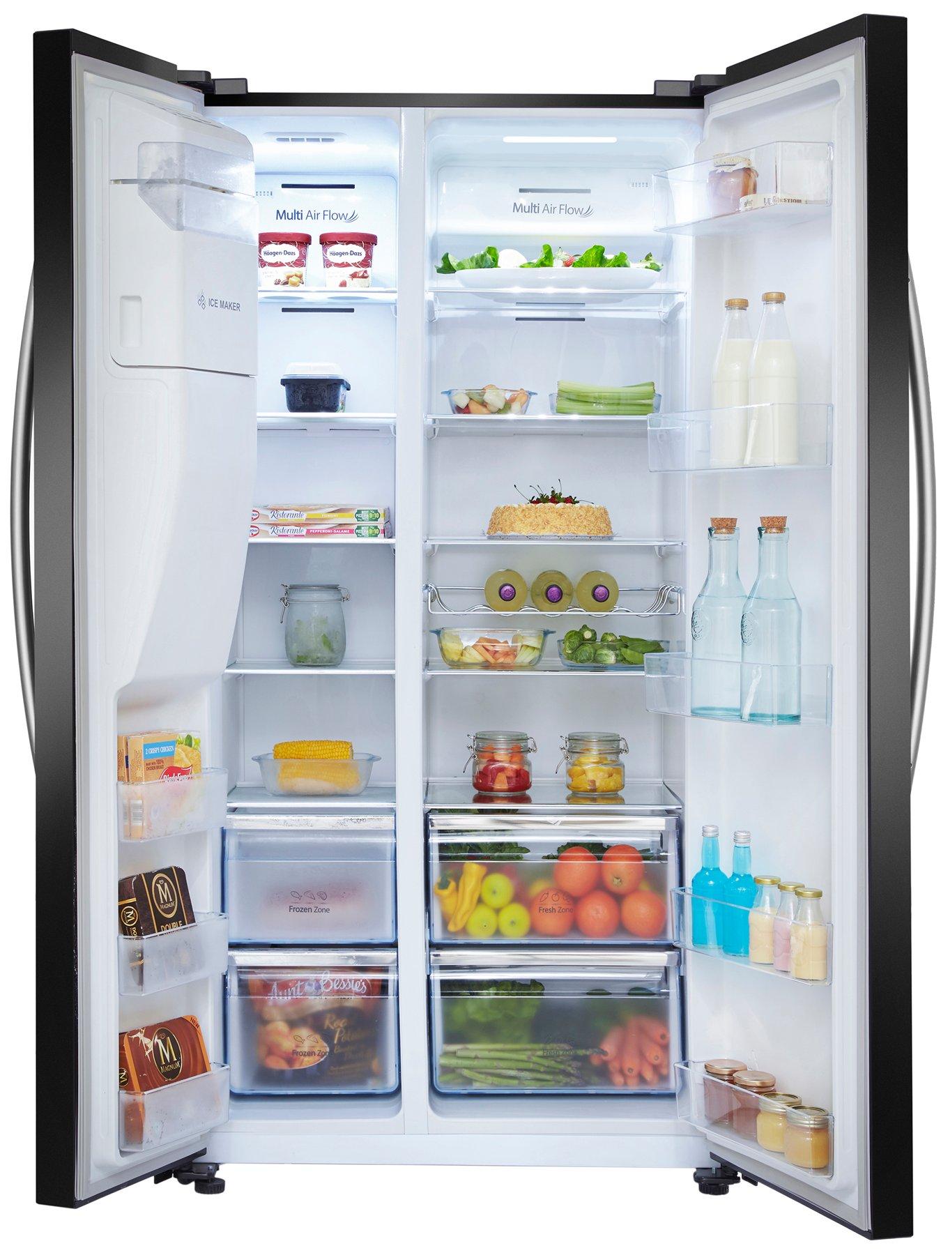 Hisense Rs694n4ibf 91cm Wide Total No Frost American Style Fridge Freezer Black Look Very 9034