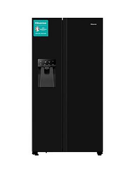 Hisense Rs694N4Tbf 91Cm Wide, Total No Frost, American-Style Fridge Freezer - Black Look Best Price, Cheapest Prices