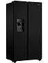  image of hisense-rs694n4tbf-91cm-wide-total-no-frost-american-style-fridge-freezer-black-look