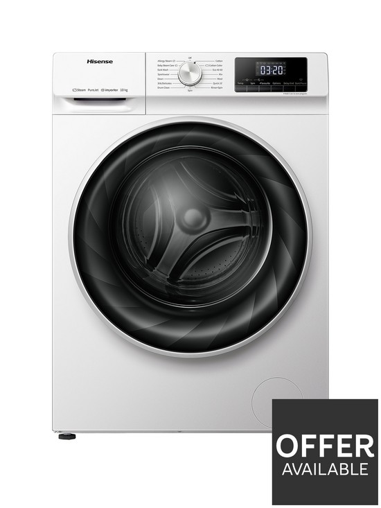 front image of hisense-wfqy1014evjm-10kg-load-1400-spin-washing-machine-white