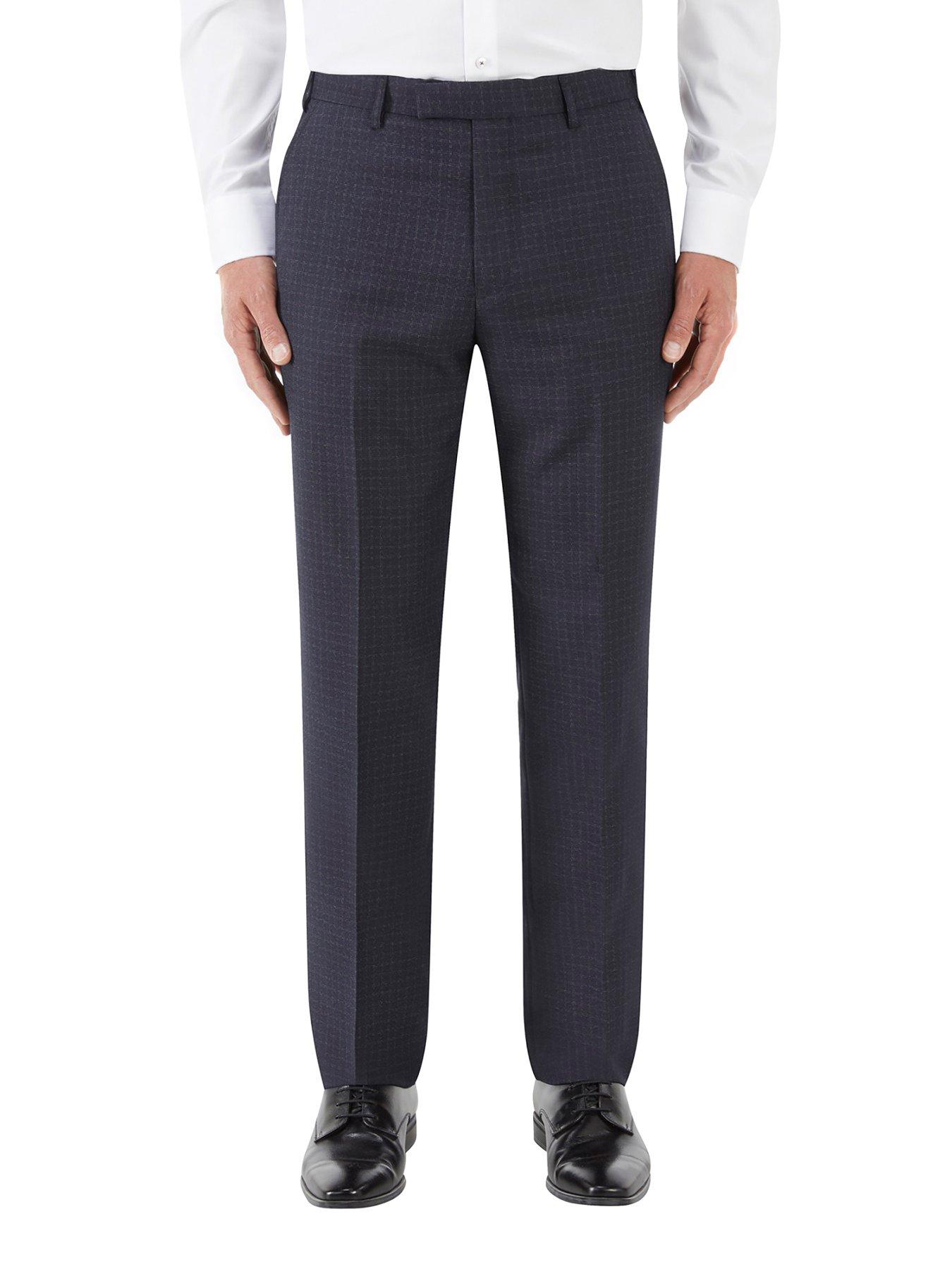 Men Mac Tailored Trouser - Navy Check