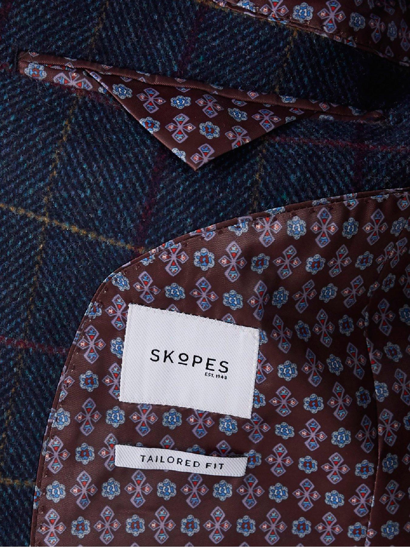 Image 4 of 4 of Skopes Doyle Check Tailored Suit Jacket - Dark Blue