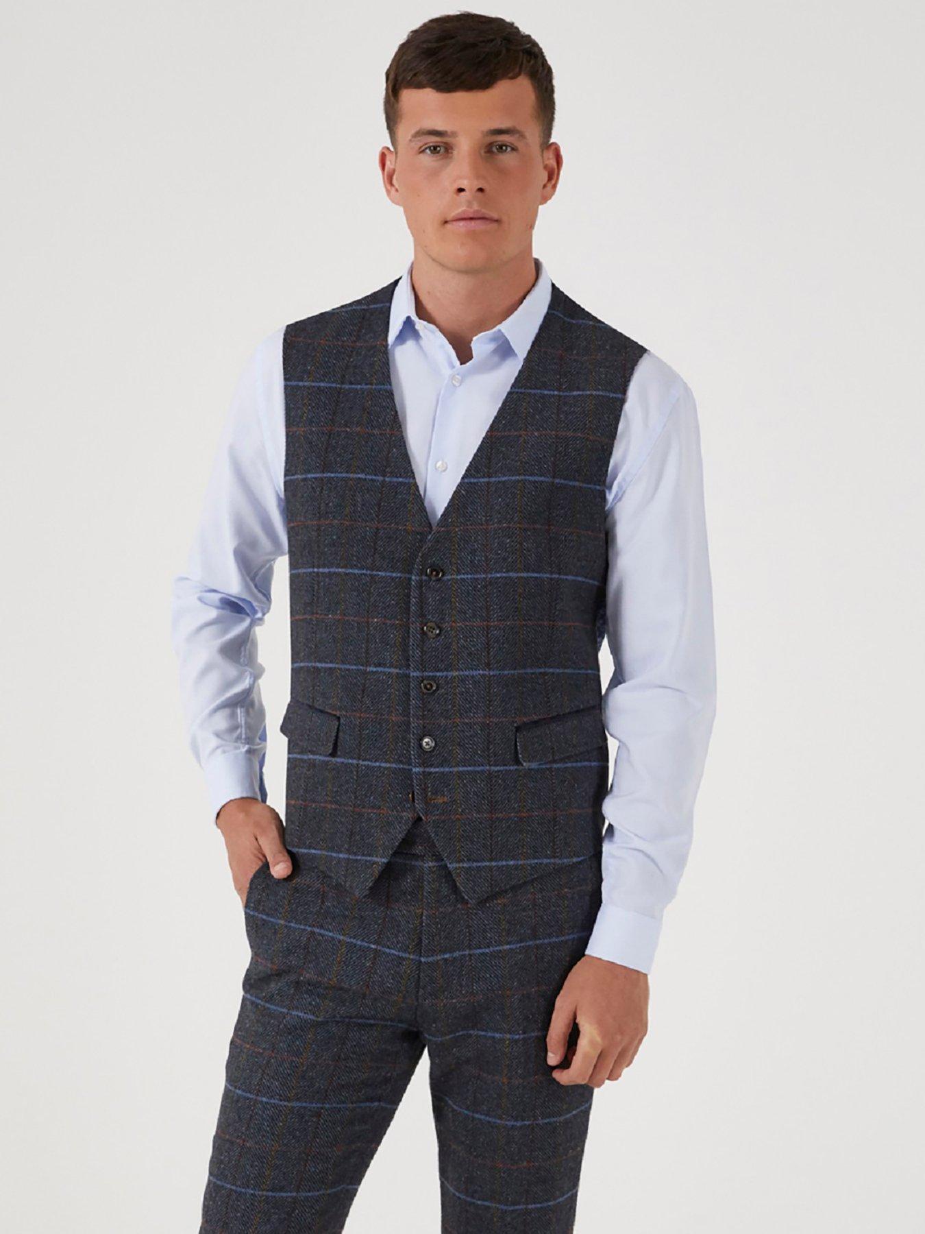 Suits & Blazers Doyle Standard V Waistcoat - Grey Blue