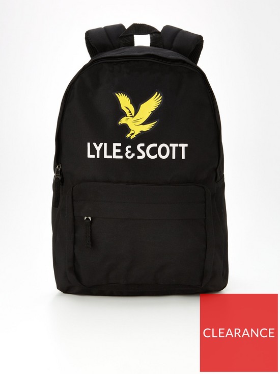 front image of lyle-scott-eagle-backpack-black