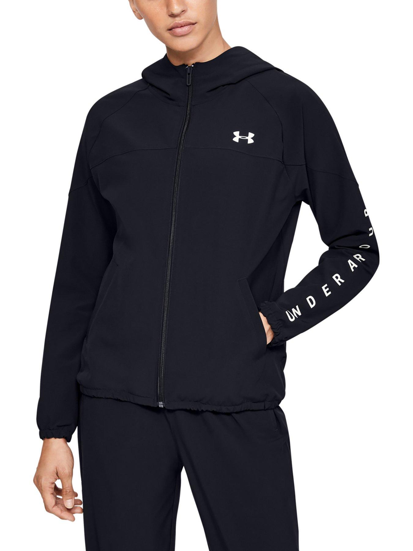 under armour training hooded woven jacket in black