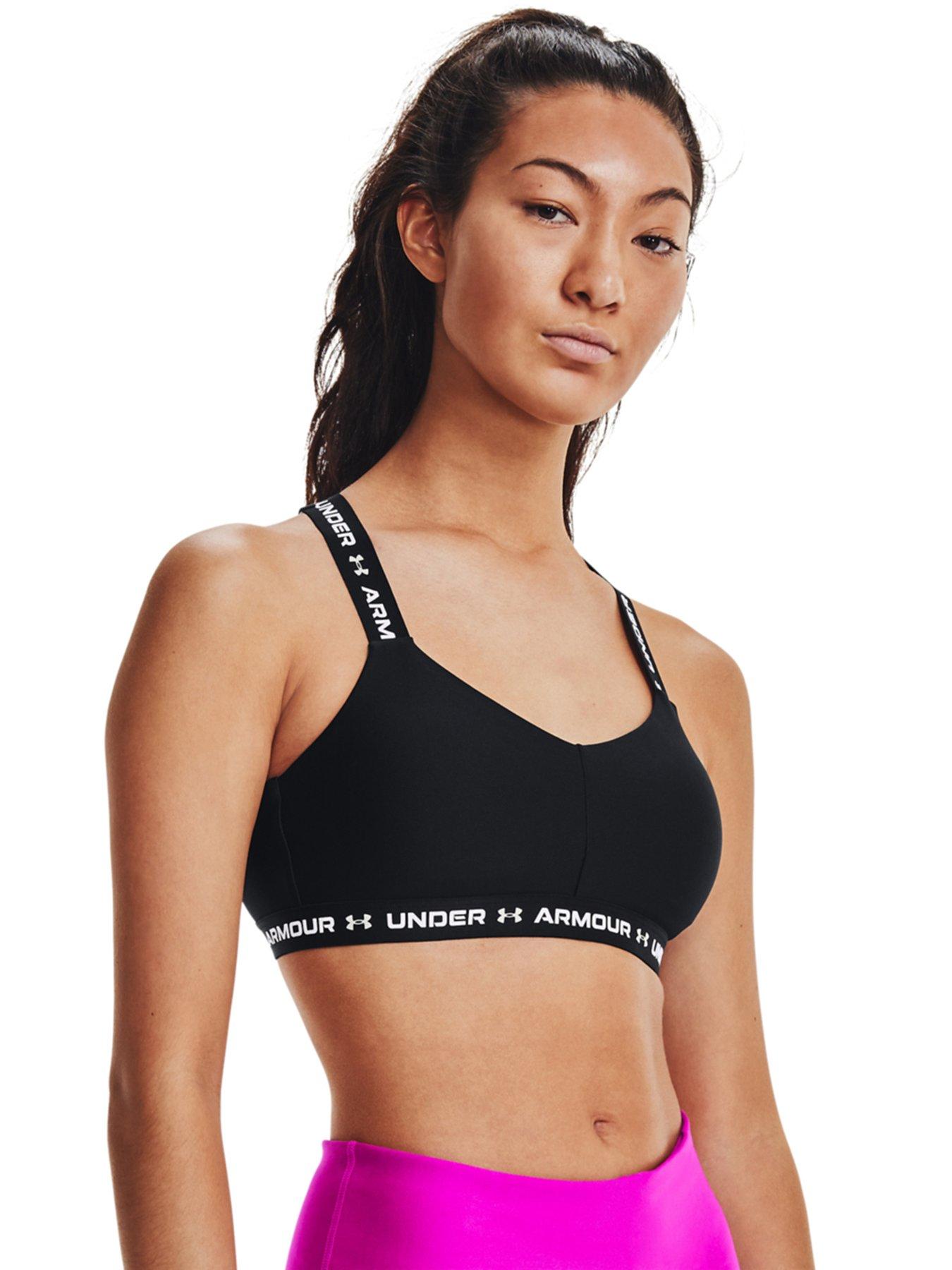 Black Under Armour UA Crossback Mid Sports Bra