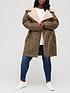  image of v-by-very-curve-waterfall-fleeced-collar-parka-khaki