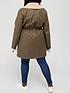  image of v-by-very-curve-waterfall-fleeced-collar-parka-khaki