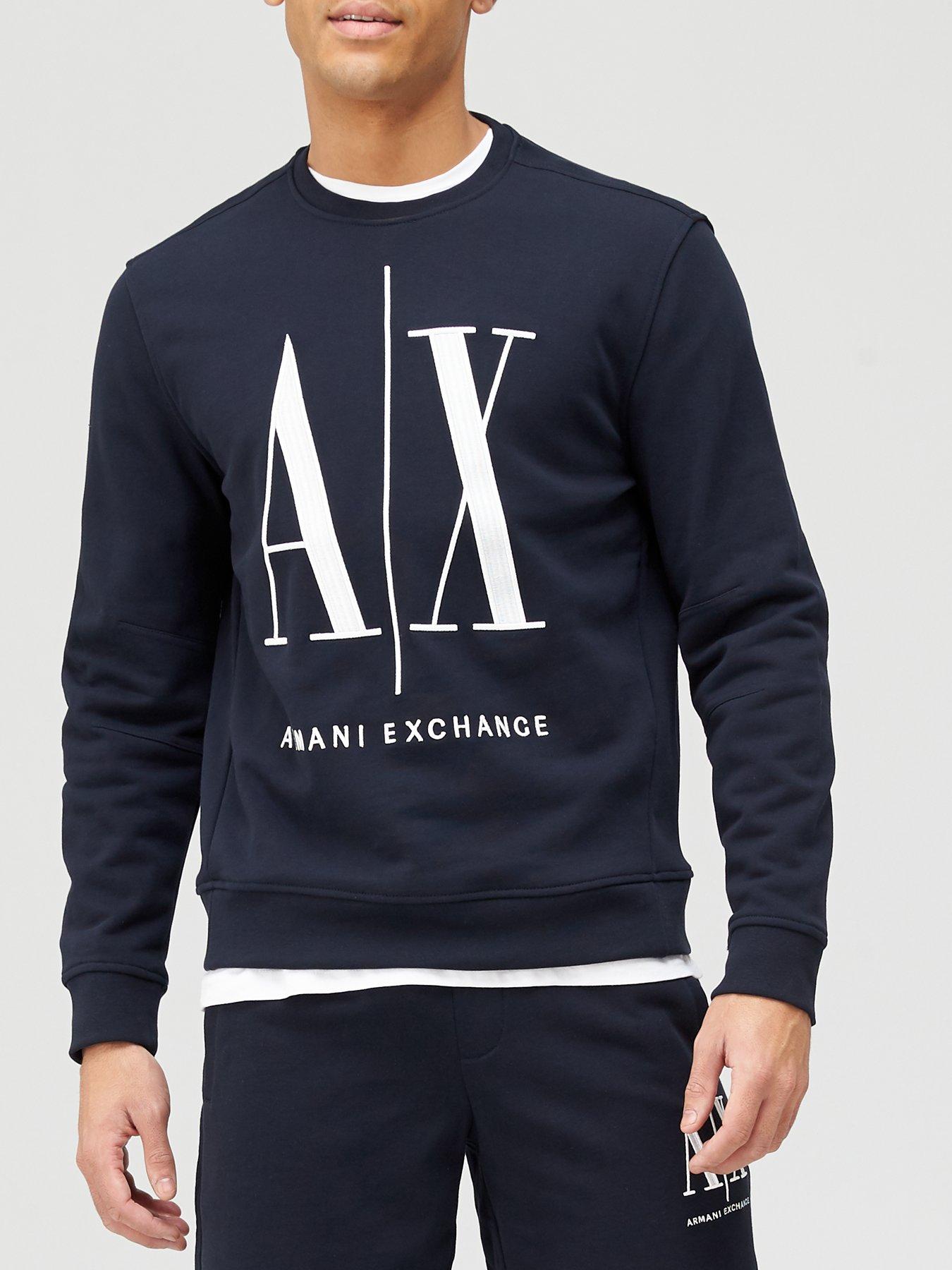 Navy armani outlet sweatshirt