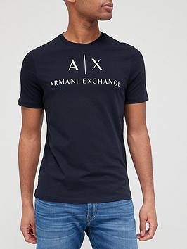 armani exchange ax logo print t-shirt - black