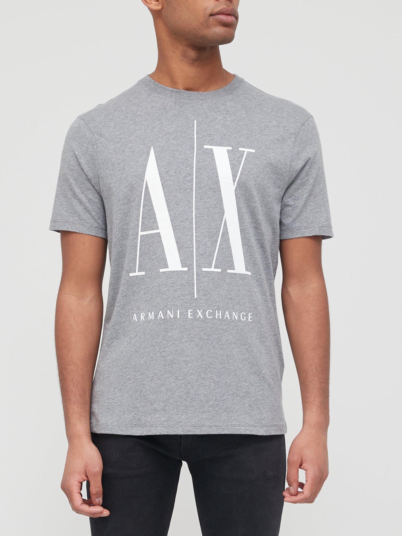 Armani Exchange Icon Logo Print T-shirt - Grey 