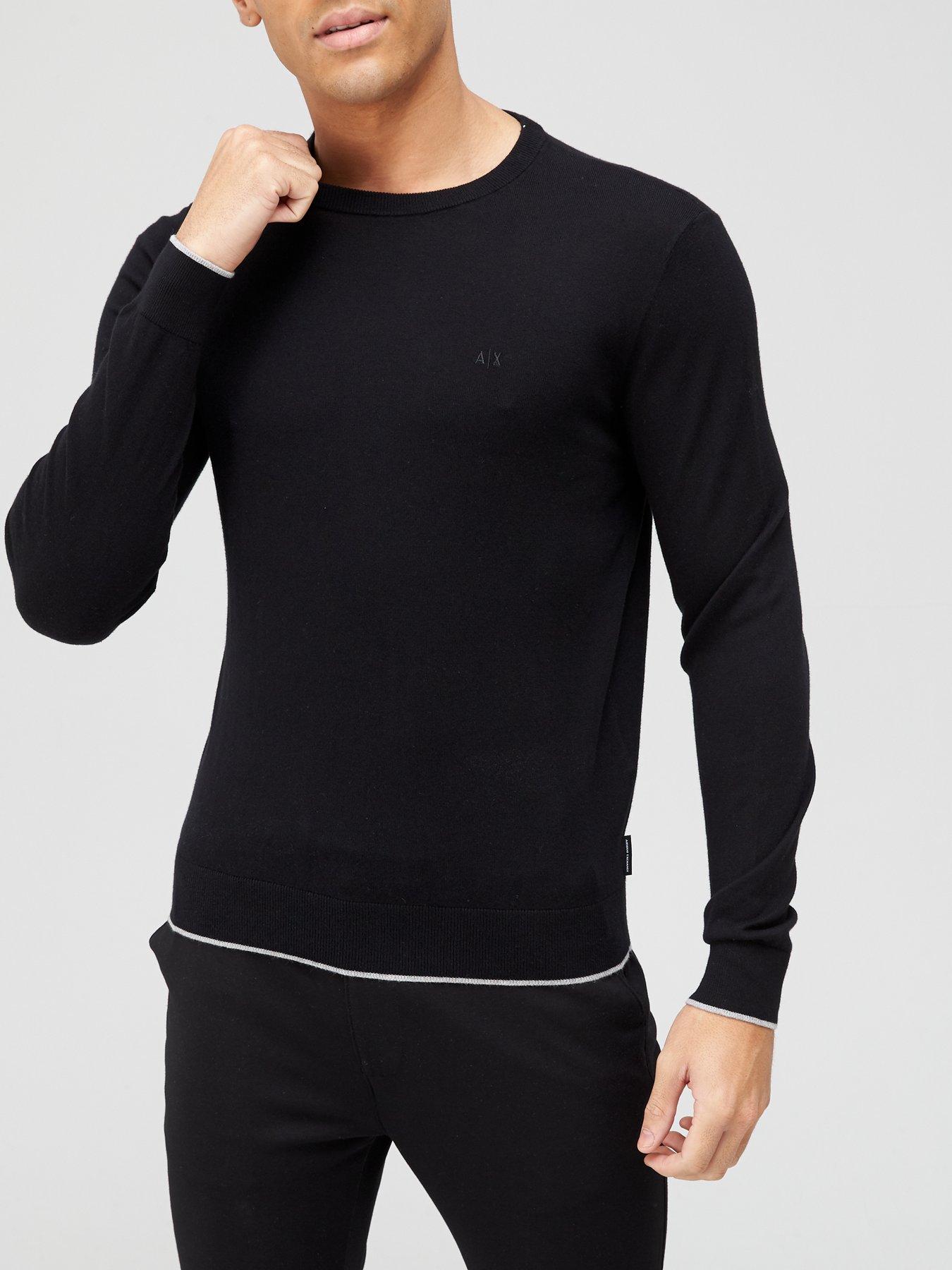 Armani exchange black jumper best sale