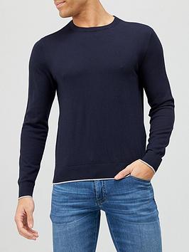 armani exchange classic knitted jumper - navy