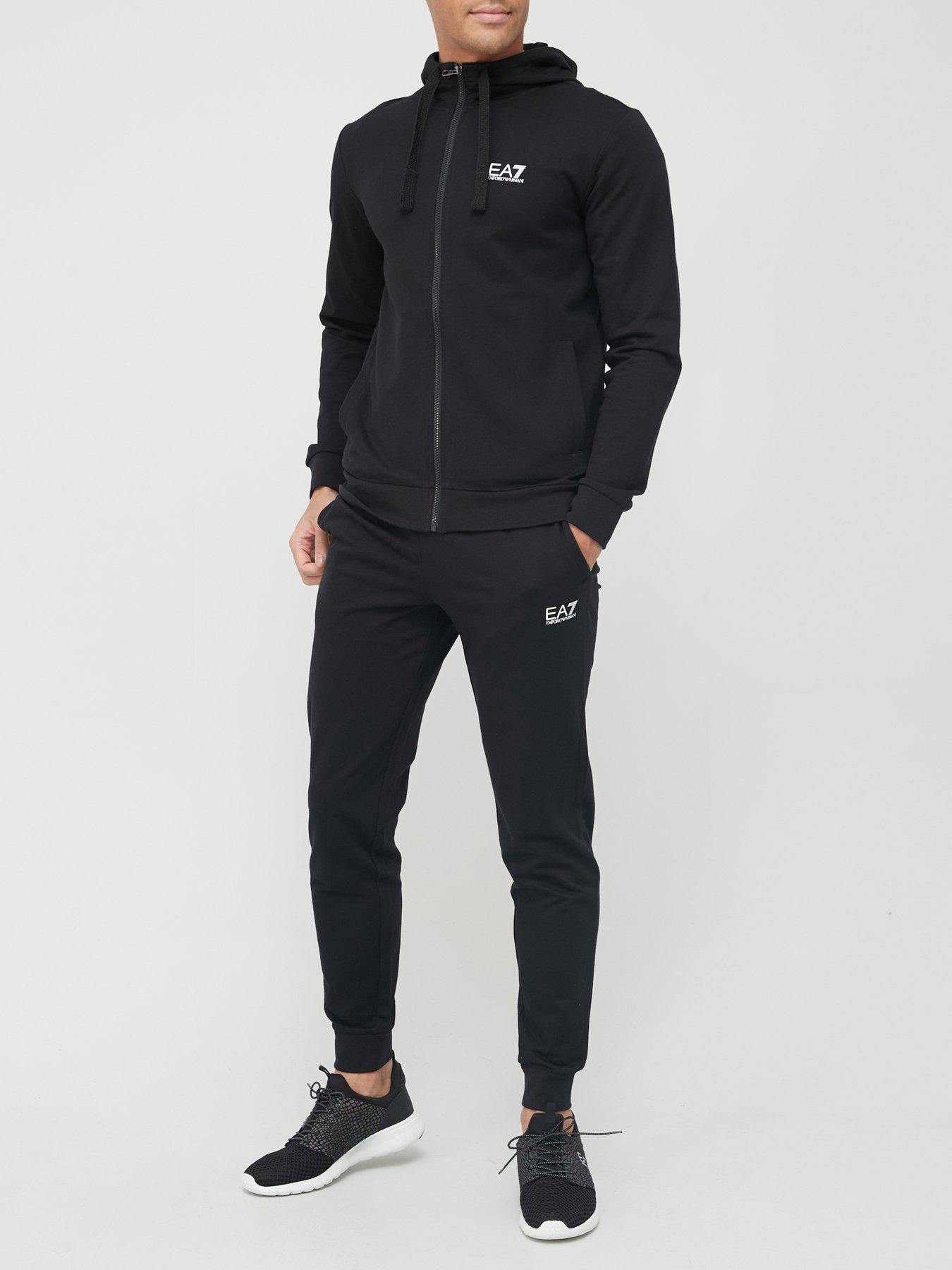 Ea7 on sale black tracksuit