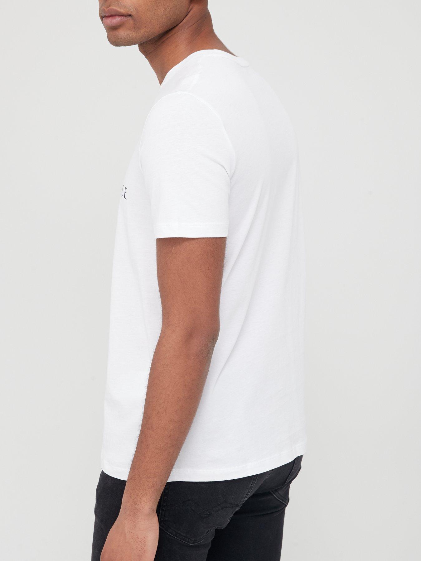Image 2 of 4 of Armani Exchange AX Logo Print Slim Fit T-Shirt - White