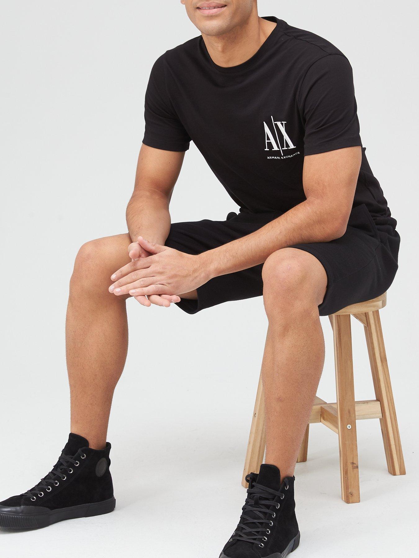 Image 4 of 4 of Armani Exchange Icon Small Logo Regular Fit T-Shirt - Black