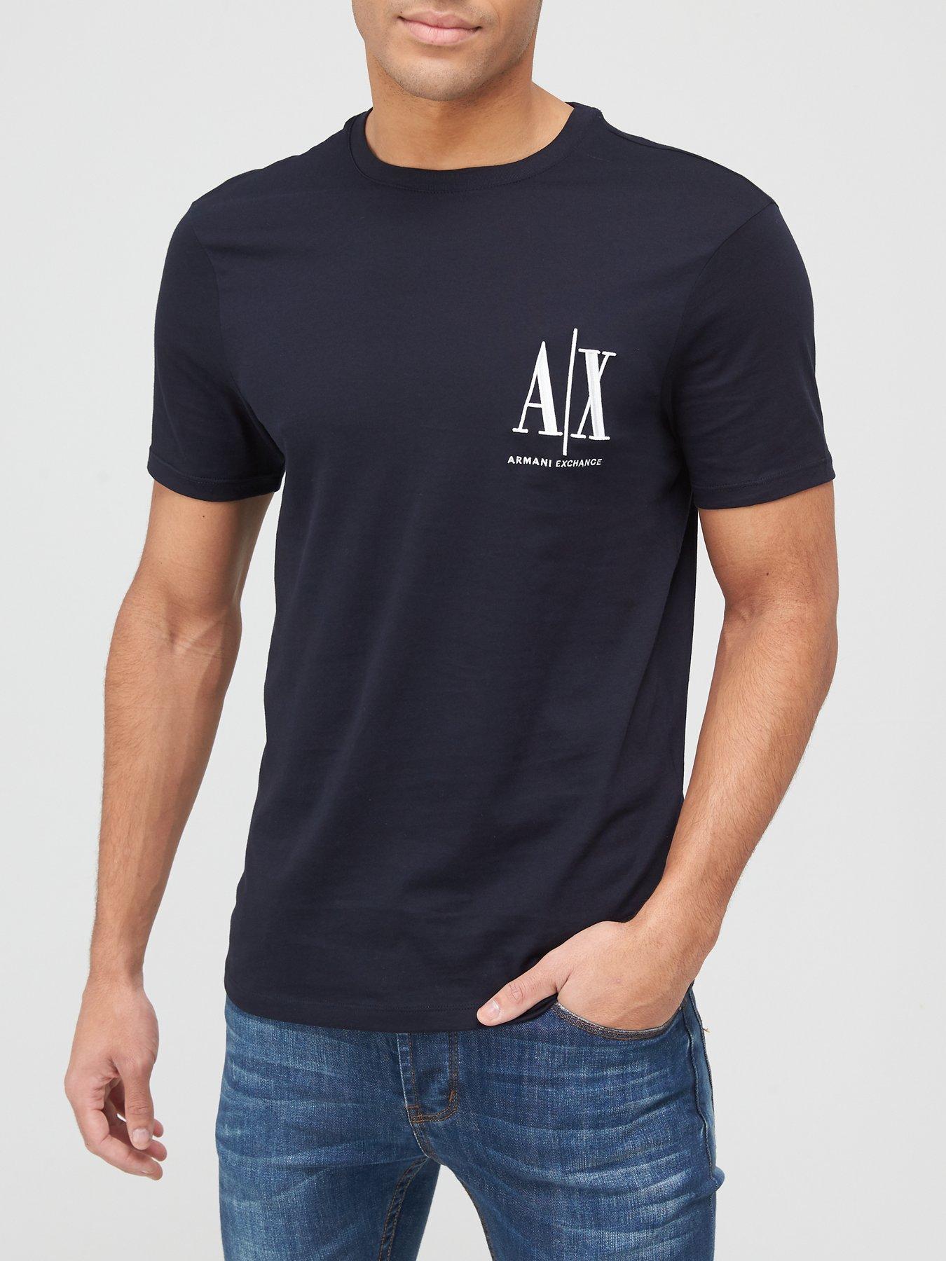 Image 1 of 4 of Armani Exchange Icon Small Logo Regular Fit T-Shirt - Navy