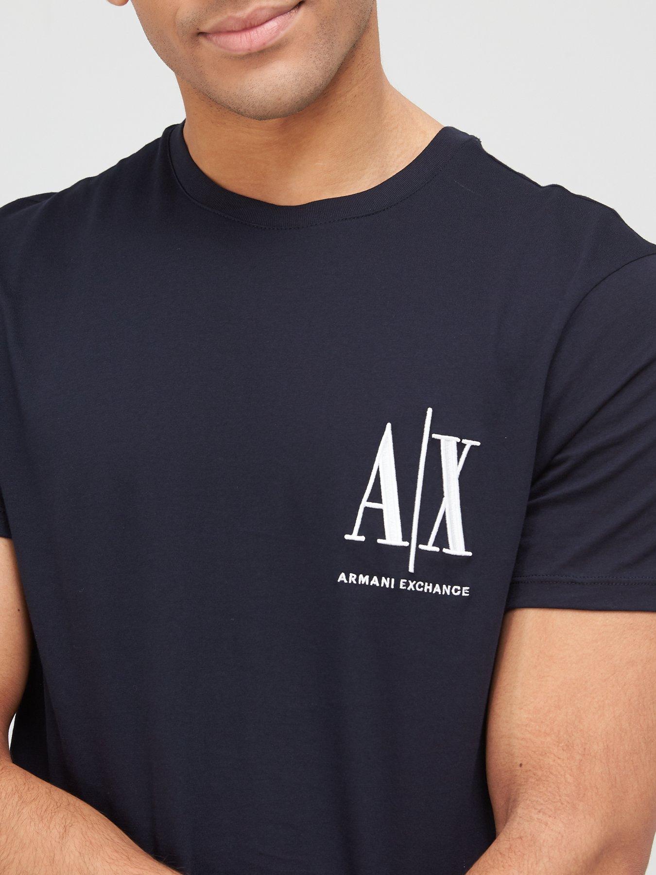 Image 4 of 4 of Armani Exchange Icon Small Logo Regular Fit T-Shirt - Navy