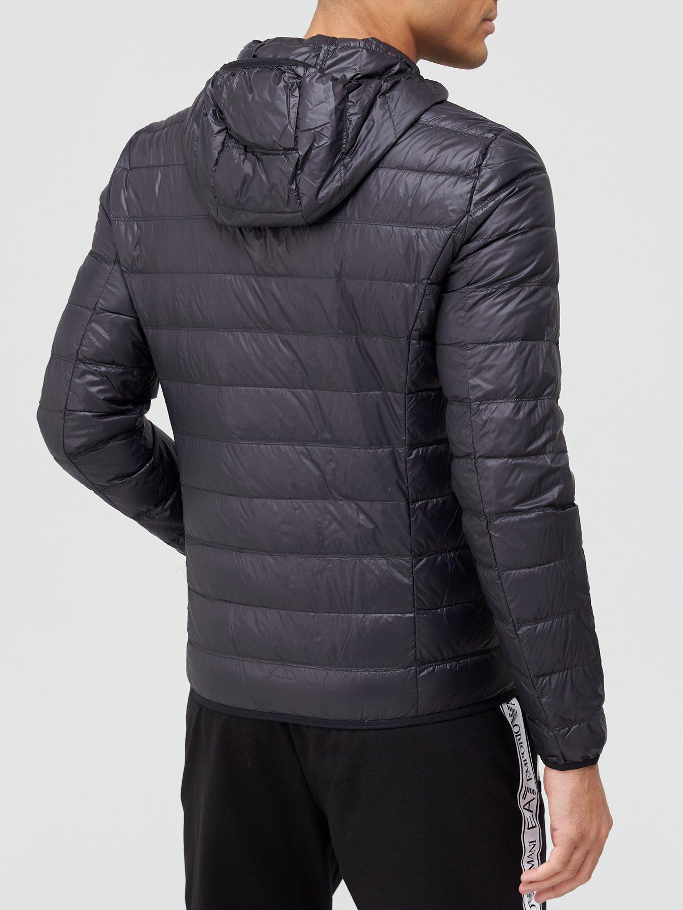 Emporio Armani Puffy Down Jacket With Hood in Grey for Men